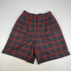 Vintage Club Classics Womens Size 12 Plaid High Rise Lined 100% Wool Shorts